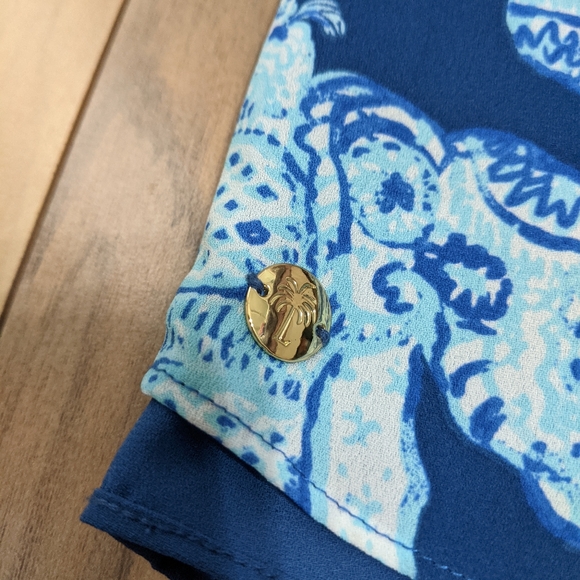 EUC! Lilly Pulitzer Lileeze Florin Reversible Top Deep Indigo Joy Ride Size XS - Picture 3 of 11